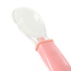 Ложка детская силиконовая для кормления, цвет розовый - фото 4471266