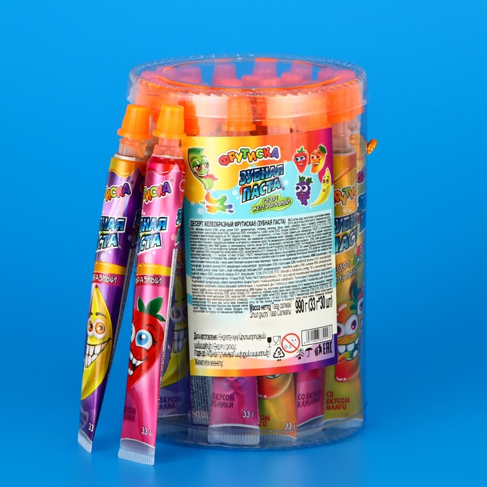 

Желеобразный десерт "Фрутиска" - зубная паста, ассорти, 33 г