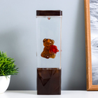 УЦЕНКА Лава-лампа «Мишка» LED 2 Вт от батареек 3хАА коричневый 7×7×24 см - Фото 1