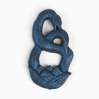Панно с подвесом "Змея в цветке" синий лунный, 12х6,5х1см - фото 321785519