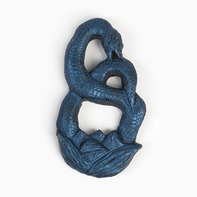 Панно с подвесом "Змея в цветке" синий лунный, 12х6,5х1см