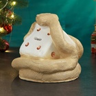 Копилка "Змея с кубиком" бежевая, 17х16х16см - фото 26209871