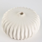 Ваза для цветов декоративная, белая, ручной работы, 14 см х 14 см х 7 см. - фото 24690474