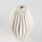 Ваза для цветов декоративная, белая, ручной работы, 10 см х 10 см х 18 см. - фото 24690477