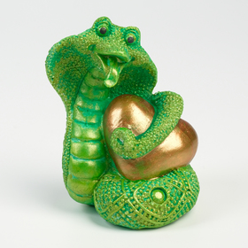 Фигура "Змея Офиура" светло-зеленая, 6х5х5см