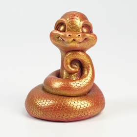 Фигура "Змейка Фея" бордовая-золото, 7х6см