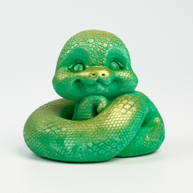Фигура "Змея Хвостатик" светло-зеленая, 6х6см