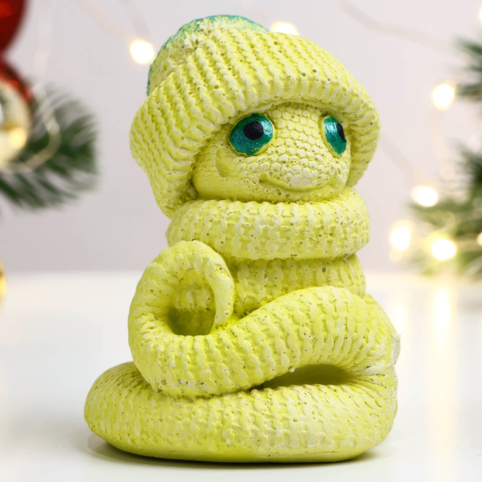 Фигура "Змея в шапке" лимонная, 8х6см - Фото 1