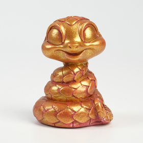 Фигура "Змея Рубин" бордовая-золото, 6х5см