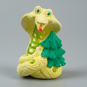 Фигура "Змея с елочкой" лимонная, 8х6см