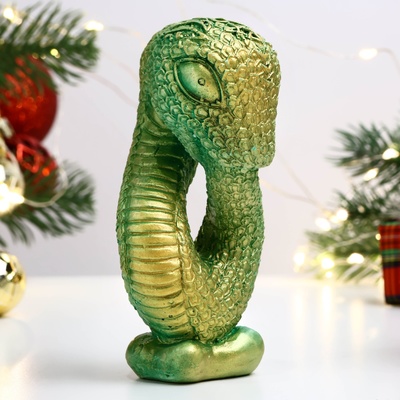 Фигура "Змея Кронос" светло-зеленая, 10х5см