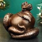 Фигура "Змея на яблоке" бронза, 8х7см - фото 321785624