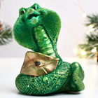 Фигура "Змея с письмом" светло-зеленая, 6х6х5см - Фото 2