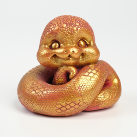 Фигура "Змея Хвостатик" бордовая-золото, 6х6см