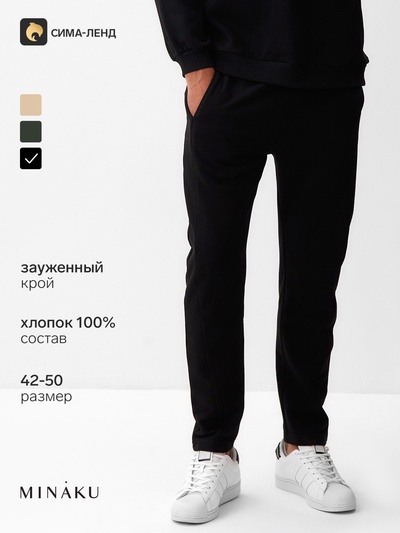 Брюки мужские MINAKU: Casual Collection MAN, размер 44, чёрные