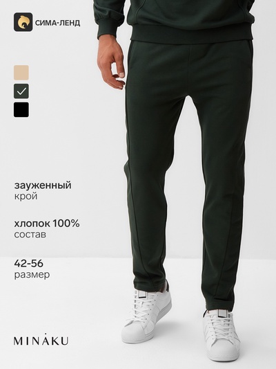 Брюки мужские MINAKU: Casual Collection MAN, размер 52, хаки