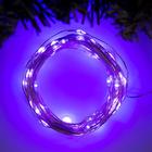 УЦЕНКА Гирлянда «Нить» 10 м роса, IP20, серебристая нить, 100 LED, свечение фиолетовое, 12 В - фото 14400463