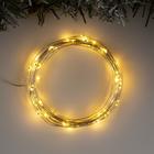 УЦЕНКА Гирлянда «Нить» 5 м роса, IP20, серебристая нить, 50 LED, свечение тёплое белое / мульти, 2 режима, AAх3 - фото 14400468