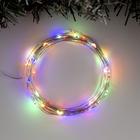 УЦЕНКА Гирлянда «Нить», 5 м, роса, IP20, 50 LED, батарейки AAх3 (не в комплекте), 2 режима, серебристая нить, свечение тёплое белое/мульти - Фото 2