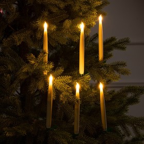 {{photo.Alt || photo.Description || 'УЦЕНКА Светодиодные свечи на прищепках 19 см, 6 штук, батарейки АААх1 (не в комплекте), пульт ДУ, свечение тёплое белое'}}