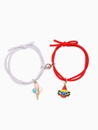 Браслеты парные «Неразлучники» ассоль, клоун и шары, бело-красные, d=7 см - Фото 1