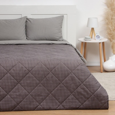 Покрывало евро макси LoveLife Graphite cage, 240×210±5 см, новосатин