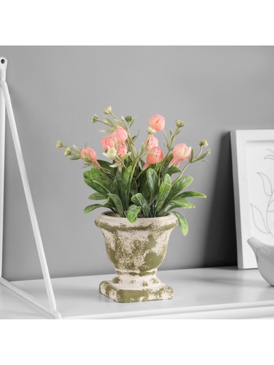 Искусственный цветок в горшке «Краспедия шаровидная», 8×19 см, МИКС