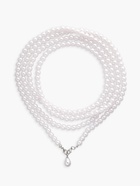 Портупея женская «Бусина» жемчужная капля, цвет белый в серебре, 162 см - Фото 4