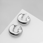 Серьги-кольца «Тренд» мятые, крюк, цвет серебро - фото 6264647