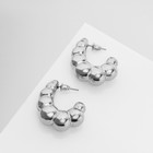 Серьги-кольца «Тренд» мятые, гроздь, цвет серебро - фото 321786355