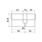Цилиндровый механизм Стандарт MAX, 85 мм (35×50), 5 ключей, ключ/ключ, матовый никель  (артикул 10663945)  большой выбор товаров оптом и в розницу по низким ценам с доставкой