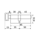 Цилиндровый механизм Стандарт MAX, 85 мм (50×35 В), 5 ключей, ключ/вертушка, матовое золото  (артикул 10663958)  большой выбор товаров оптом и в розницу по низким ценам с доставкой