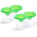 Набор стаканов непроливаек двойных 300 мл, 2 штуки, Calligrata, зеленые - Фото 1