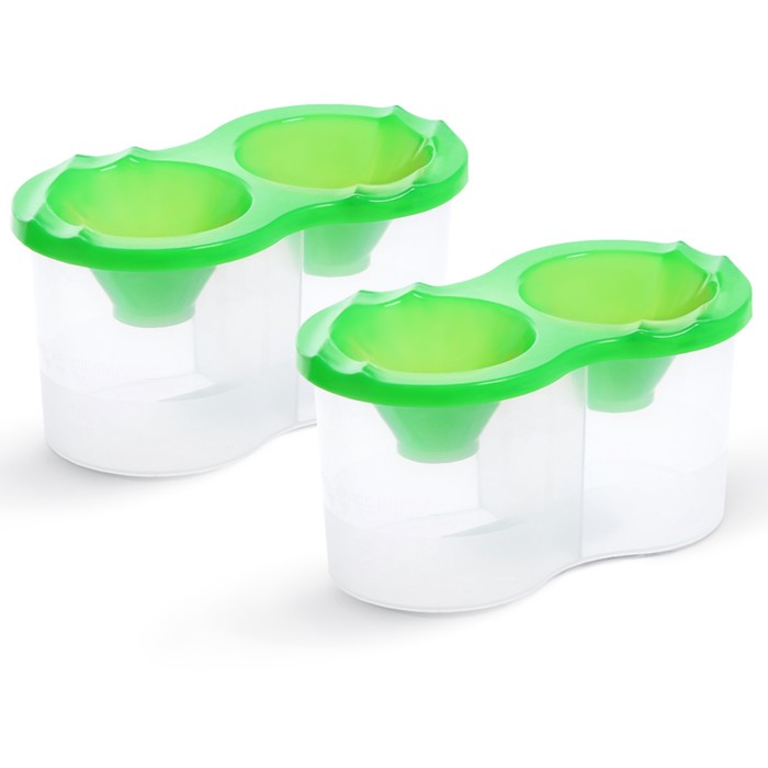 Набор стаканов непроливаек двойных 300 мл, 2 штуки, Calligrata, зеленые - Фото 1