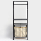 Стеллаж с двойной корзиной для белья и перекладинами, 2-х ярусный, 60×35×160 см, чёрный - Фото 2