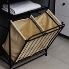 Стеллаж с двойной корзиной для белья и перекладинами, 2-х ярусный, 60×35×160 см, чёрный - Фото 8