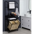 Стеллаж с двойной корзиной для белья и перекладинами, 2-х ярусный, 60×35×160 см, чёрный - Фото 9