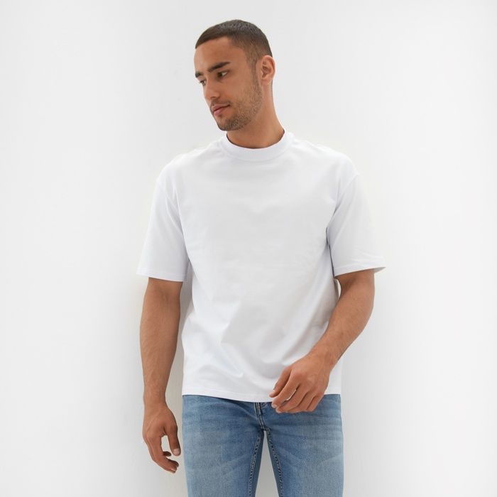 

Футболка мужская из органического хлопка MINAKU OVERSIZE FIT: цвет белый, р-р 54