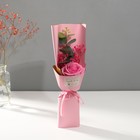 Букет из мыльных лепестков "Роза и эвкалипт" розовый 7,5х11х34,5 см - фото 3932026