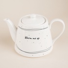 Заварочный чайник SL Home «Милый дом», 900 мл, 21×13.8×13.5 см, фарфор, белый - Фото 3
