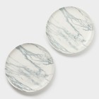 Десертные тарелки Magistro Real Marble, d=21 см, набор 2 шт, фарфор, белые 9934372 - фото 511057