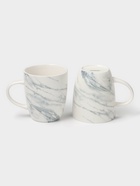 Кружки Magistro Real Marble, 400 мл, набор 2 шт., фарфор, белые - Фото 3