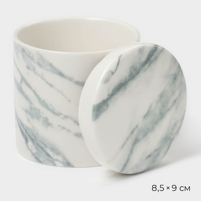 Сахарница Magistro Real Marble, 250 мл, 8.5×9 см, фарфор, белая