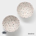 Салатники Magistro Terazzo, 1.4 л, 20×9 см, набор 2 шт., фарфор, белые - Фото 2