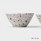 Салатники Magistro Terazzo, 1.4 л, 20×9 см, набор 2 шт., фарфор, белые - Фото 3