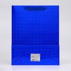 Пакет подарочный, фольгированный, упаковка, с окном «Сердце», «Синий», M 32×25.5×11 см - Фото 3