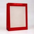 Пакет голография с окном, "Красный",  L 40 х 30 х 13 см - фото 321787372