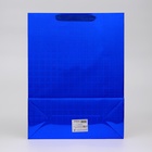 Пакет подарочный, фольгированный, упаковка, с окном «Сердце», «Синий», L 40×30×13 см - Фото 3
