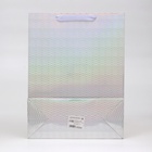 Пакет подарочный, фольгированный, упаковка, с окном «Сердце», «Серебряный», L 40×30×13 см - Фото 3