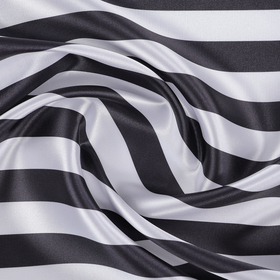 Лоскут атласа, бело-чёрная полоса, 100 × 150 см